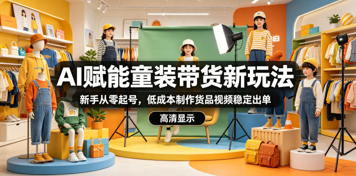 AI赋能童装带货新玩法，新手从零起号，低成本制作货品视频稳定出单-止水留痕
