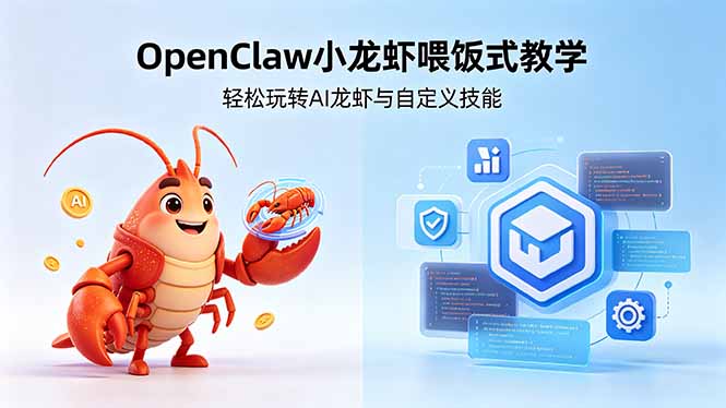 不用懂技术！OpenClaw小龙虾喂饭式教学，轻松玩转AI龙虾与自定义技能 (5月22更新-止水留痕
