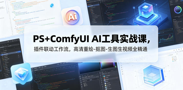 PS+ComfyUI AI工具实战课，插件联动工作流，高清重绘-抠图-生图生视频全精通-止水留痕