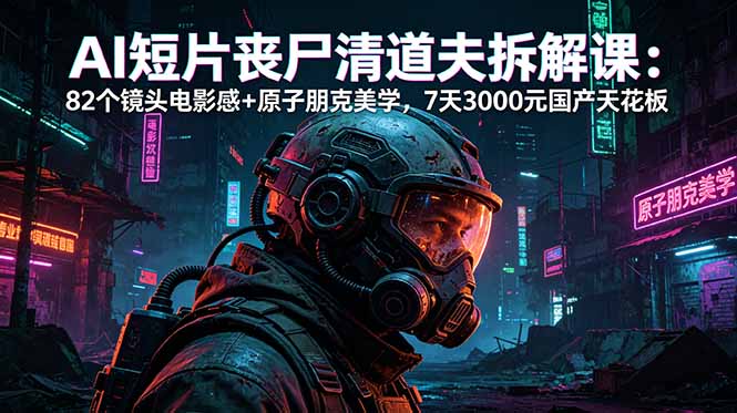 AI短片《丧尸清道夫》拆解课：82个镜头电影感+原子朋克美学，7天3000元国产天花板-止水留痕